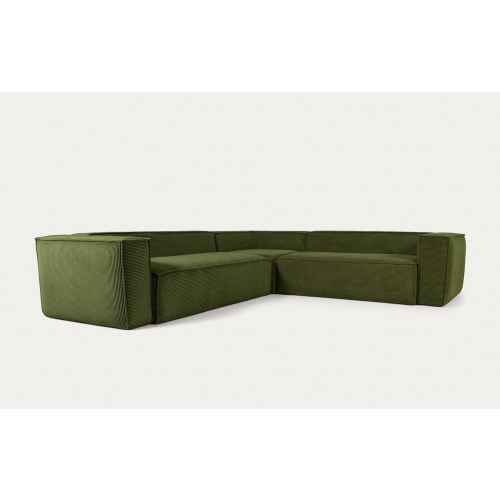 Kave Home Blok 4-Seat Corner Sofa, Corduroy, 290x290cm, Green