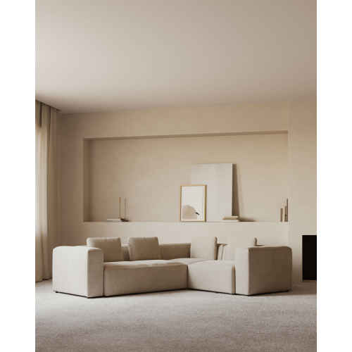 Kave Home Blok 3-Seat Corner Sofa, Beige