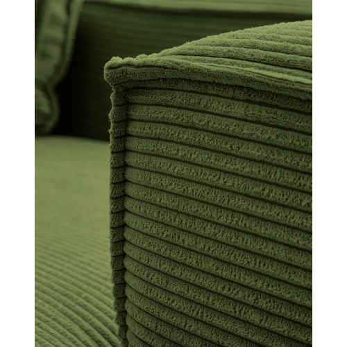 Kave Home Blok 3-Seat Corner Sofa, Corduroy, Green