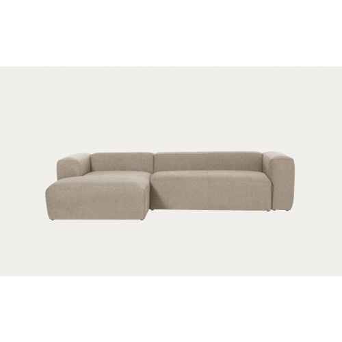 Kave Home Blok 3-Seat Modular Sofa with Left Chaise, Beige