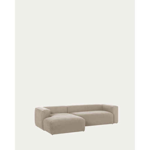 Kave Home Blok 3-Seat Modular Sofa with Left Chaise, Beige