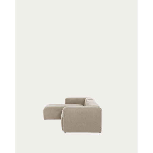 Kave Home Blok 3-Seat Modular Sofa with Left Chaise, Beige