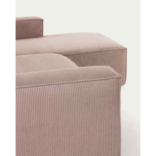 Kave Home Blok 3-Seat Modular Sofa with Right Chaise, Corduroy, Pink