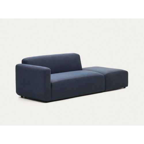 Kave Home Neom 2-Seat Modular Sofa with Ottoman, Blue