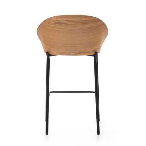 Kave Home Eamy Bar Stool, Grey & Natural, 65cm