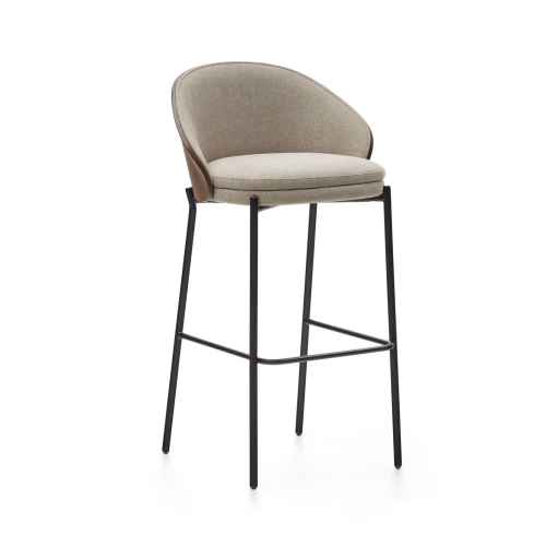 Kave Home Eamy Bar Stool, Light Brown, 65cm