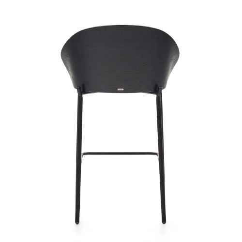 Kave Home Eamy Bar Stool, Grey & Black, 65cm