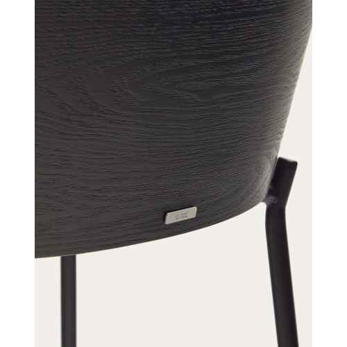 Kave Home EAMY Bar Stool, Grey & Black, 65cm