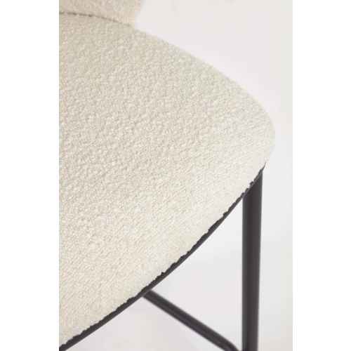 Kave Home CISELIA Shearling Bar Stool, White, 65cm