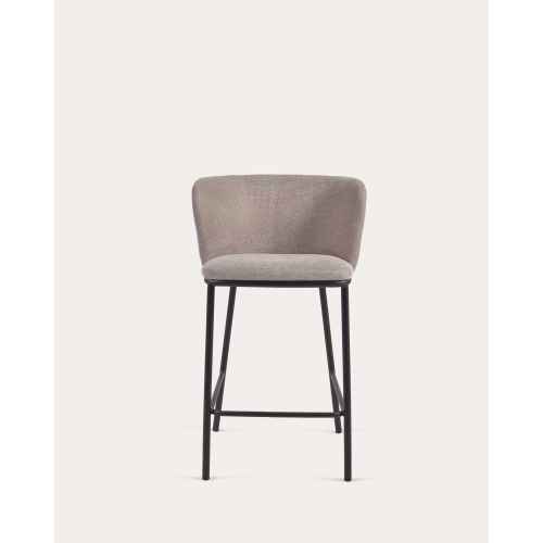 Kave Home Ciselia Chenille Bar Stool, Brown, 65cm