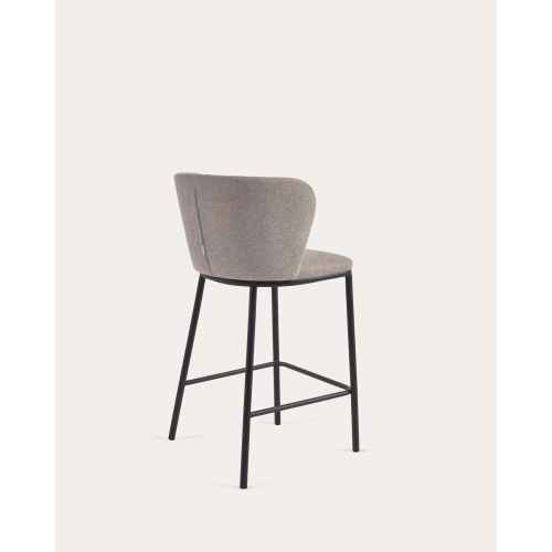 Kave Home Ciselia Chenille Bar Stool, Brown, 65cm