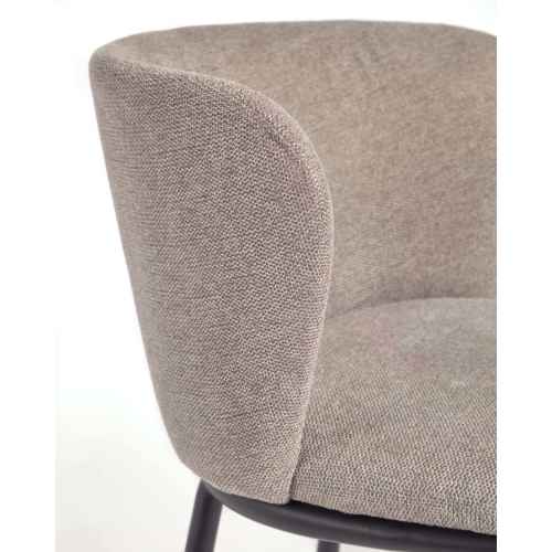 Kave Home Ciselia Chenille Bar Stool, Brown, 65cm