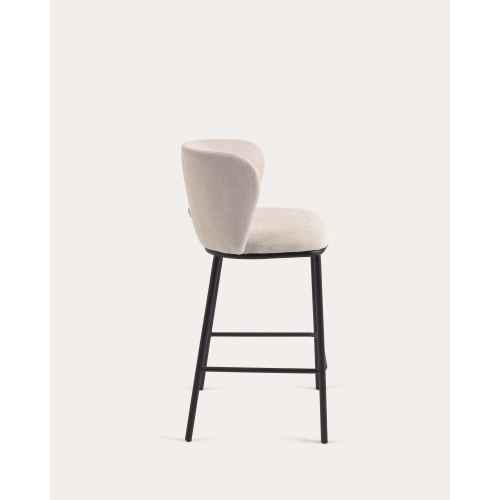 Kave Home CISELIA Chenille Bar Stool, Beige, 65cm