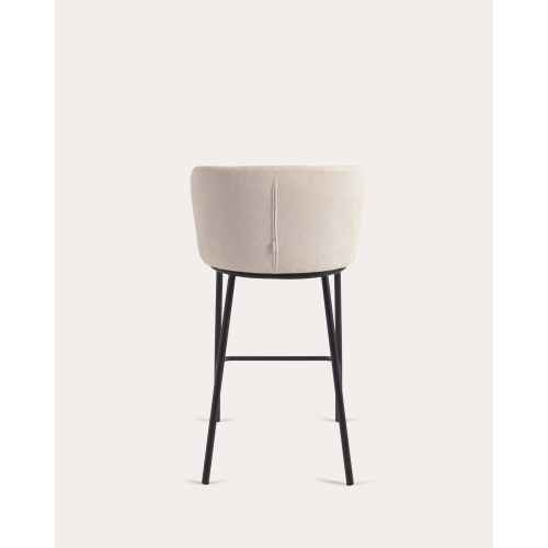 Kave Home Ciselia Chenille Bar Stool, Beige