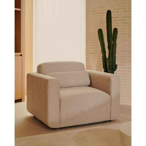 Kave Home Neom Armchair, 113cm, Beige