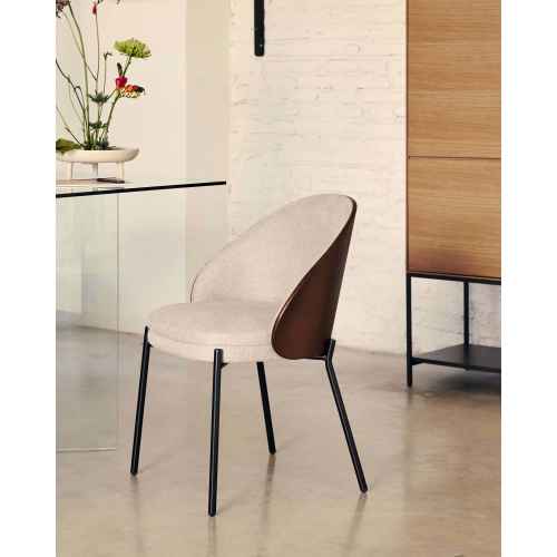 Kave Home Eamy Dining Chair, Light Brown & Wenge