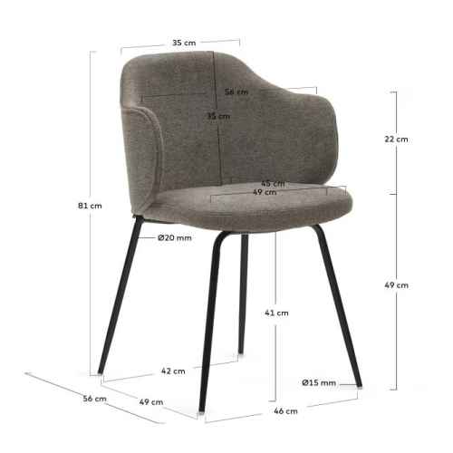 Kave Home Yunia Dining Chair, Brown