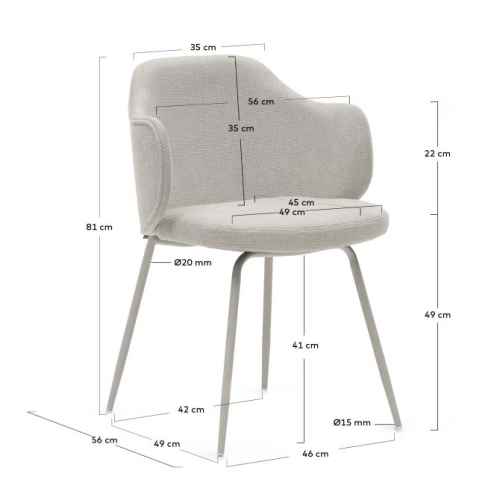 Kave Home Yunia Dining Chair, Beige