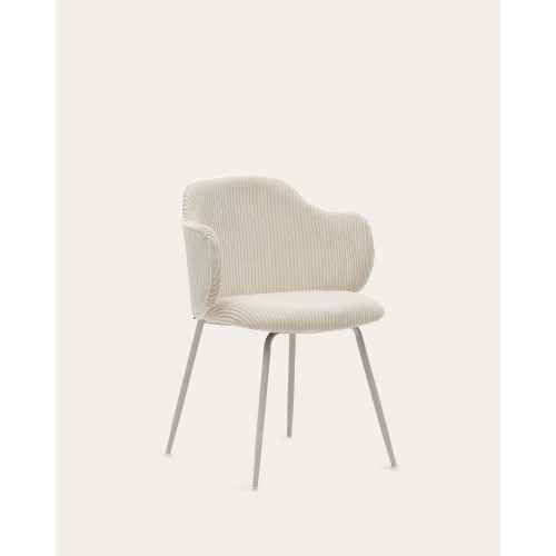 Kave Home YUNIA Corduroy Dining Chair, Beige