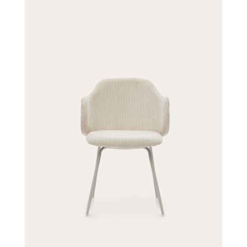 Kave Home Yunia Corduroy Dining Chair, Beige