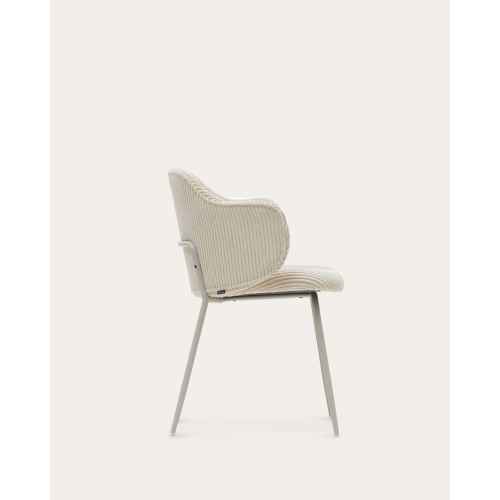 Kave Home YUNIA Corduroy Dining Chair, Beige