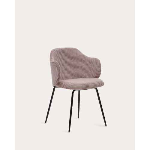 Kave Home Yunia Corduroy Dining Chair, Pink