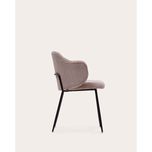 Kave Home Yunia Corduroy Dining Chair, Pink