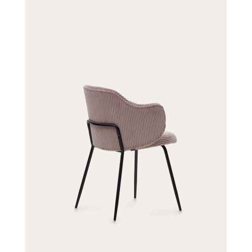 Kave Home Yunia Corduroy Dining Chair, Pink