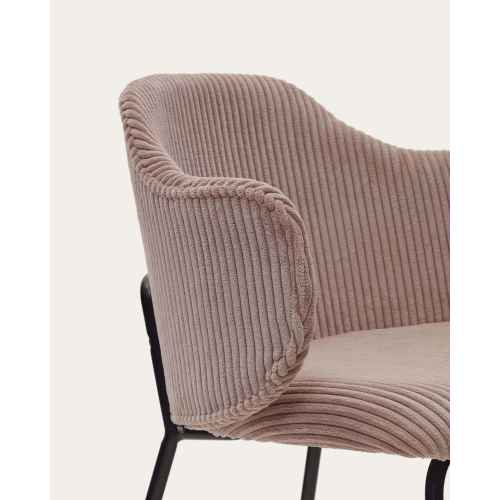 Kave Home Yunia Corduroy Dining Chair, Pink