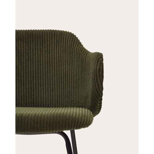 Kave Home Yunia Corduroy Dining Chair, Green