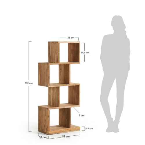 Kave Home Arundal Solid Wood Bookshelf