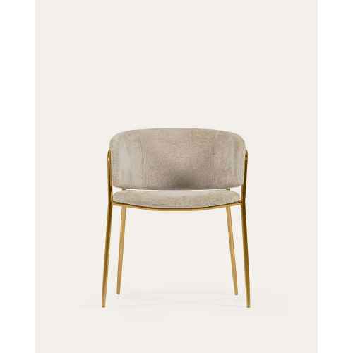 Kave Home Runnie Chenille Dining Chair, Beige