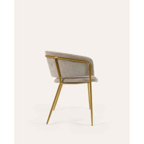 Kave Home Runnie Chenille Dining Chair, Beige