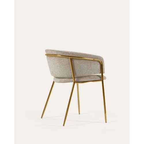 Kave Home Runnie Chenille Dining Chair, Beige