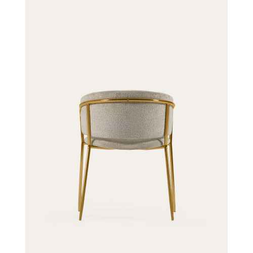 Kave Home Runnie Chenille Dining Chair, Beige