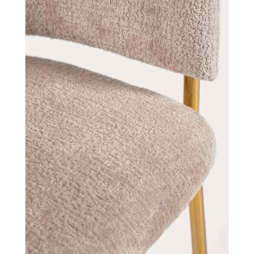 Kave Home Runnie Chenille Dining Chair, Beige