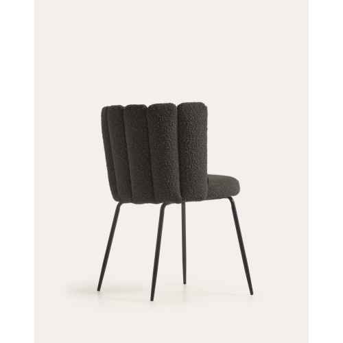 Kave Home ANIELA Boucle Dining Chair, Black