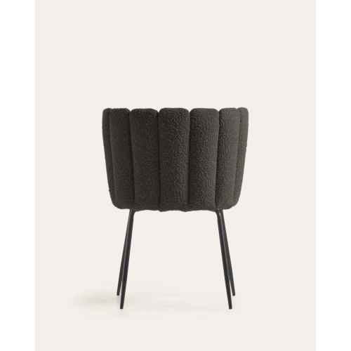 Kave Home Aniela Boucle Dining Chair, Black