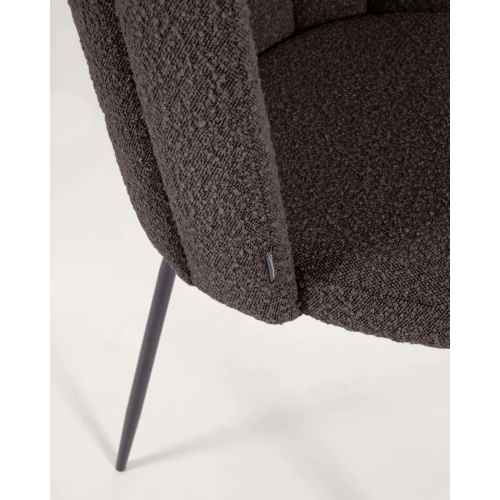 Kave Home Aniela Boucle Dining Chair, Black