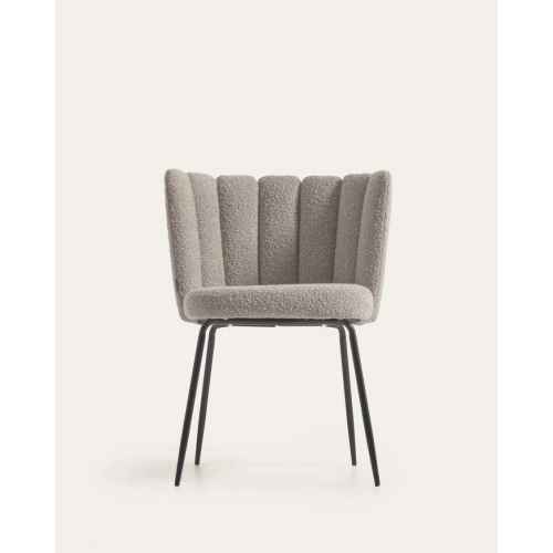 Kave Home Aniela Boucle Dining Chair, Grey