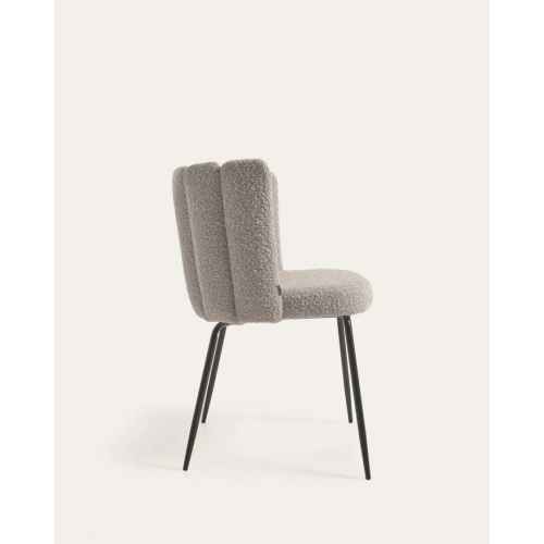 Kave Home ANIELA Boucle Dining Chair, Grey