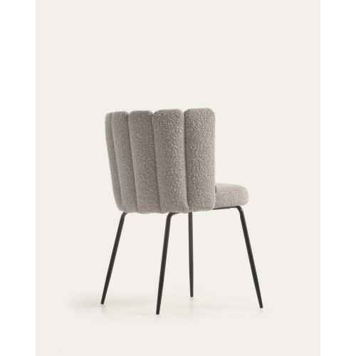 Kave Home ANIELA Boucle Dining Chair, Grey