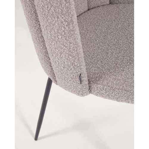 Kave Home ANIELA Boucle Dining Chair, Grey