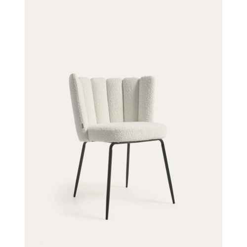 Kave Home Aniela Boucle Dining Chair, White