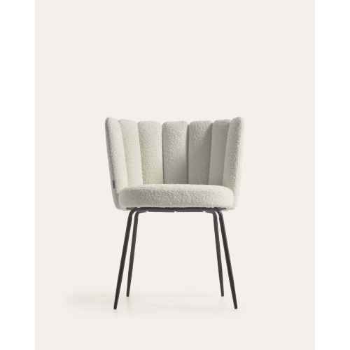 Kave Home Aniela Boucle Dining Chair, White