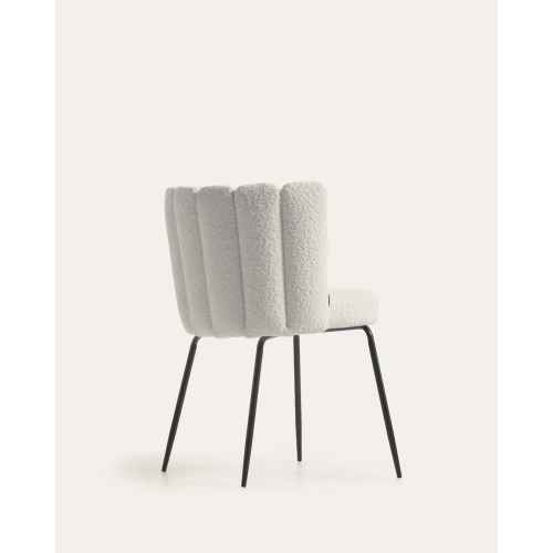 Kave Home ANIELA Boucle Dining Chair, White