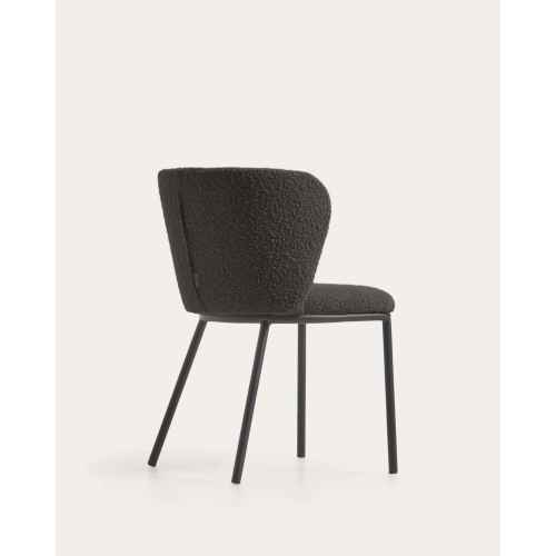 Kave Home CISELIA Boucle Dining Chair, Black