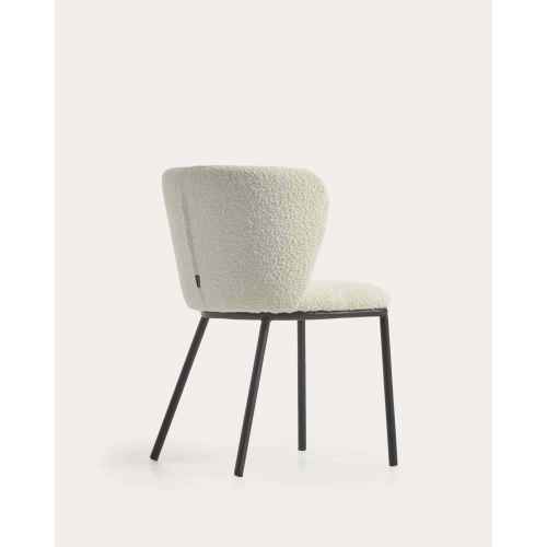 Kave Home CISELIA Boucle Dining Chair, White