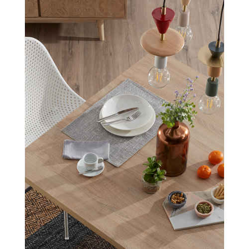 Kave Home Argo Dining Table, Natural & White, 1.8m