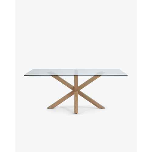 Kave Home Argo Dining Table, Clear & Natural, 1.5m